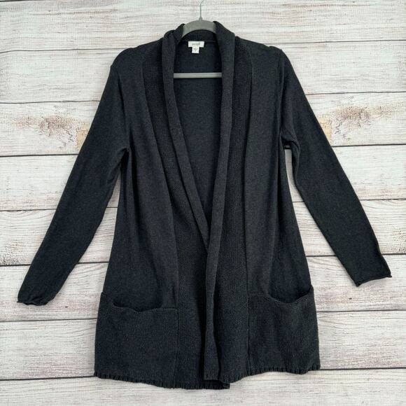 J. Jill PureJill Cashmere Blend Roll Neck Cardigan Sweater‎ Women's S Gray - Picture 1 of 8